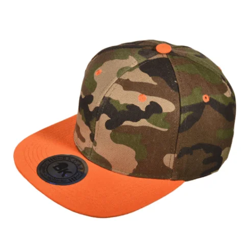 Designer Camo Hat with orange flatbill