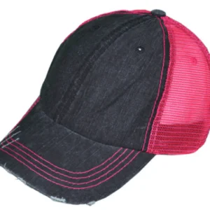 neon pink ponytail hat