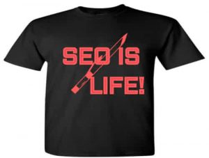 black seo search engine optimization t-shirt