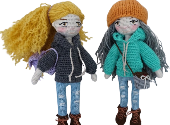 hooded crochet dolls sweaters